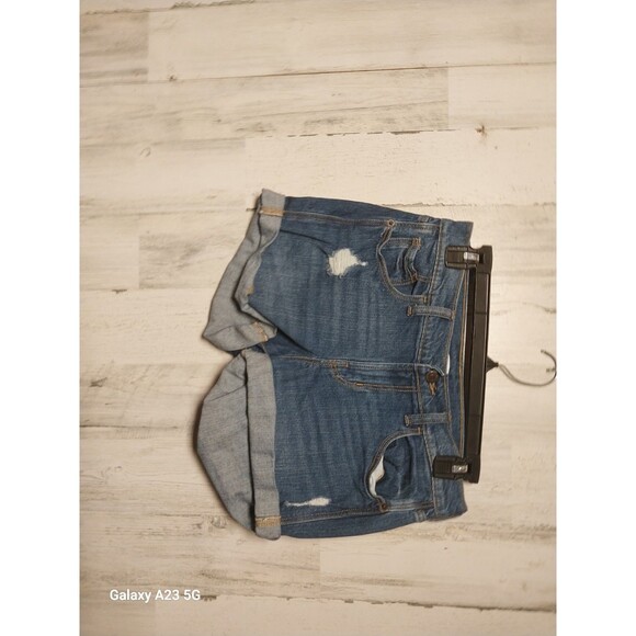 OLD NAVY Lot 2 BOYFRIEND Destroyed/Distressed DENIM Blue Jean CUT-OFFS SHORTS 2 - Picture 2 of 11